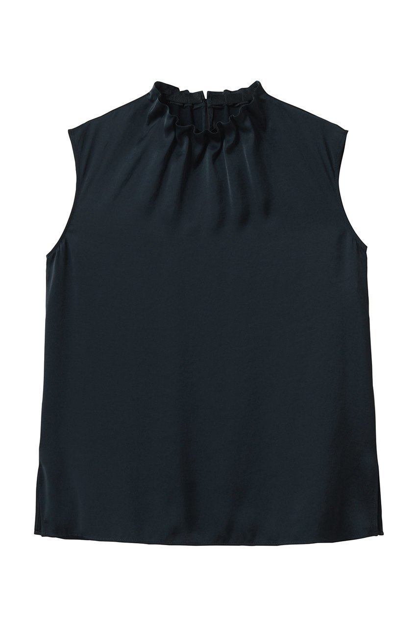 【アナイ/ANAYI】のヴィンテージサテンスタンドブラウス インテリア・キッズ・メンズ・レディースファッション・服の通販 founy(ファニー) 　ファッション　Fashion　レディースファッション　Fashion for Women　トップス・カットソー　Cut & Sew Tops　シャツ・ブラウス・オフィスカジュアル　Elegant Blouses & Button-Ups　サテン　Satin, Glossy Fabric　スリーブ　Sleeve, Long Sleeve / Short Sleeve　ネックレス　Necklace, Pendant Necklace　フレア　Flare, Flared　マニッシュ　Mannish, Boyish　ロング　Long, Long-Length　エレガント 上品　Elegant　新作・新入荷　New Arrivals / New In　ネイビー|ID: prp329100004923048 ipo3291000000036939679