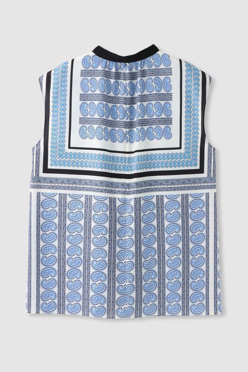 【アルアバイル/allureville】のOFFICINAペイズリーブラウス 人気、トレンドファッション・服の通販 founy(ファニー) 　ファッション　Fashion　レディースファッション　Fashion for Women　トップス・カットソー　Cut & Sew Tops　シャツ・ブラウス・オフィスカジュアル　Elegant Blouses & Button-Ups　ショート　Short, Short Length　スリーブ　Sleeve, Long Sleeve / Short Sleeve　デニム　Denim, Jeans Material　フロント　Front, Front Design　ボトム　Bottoms, Lower Wear　エレガント 上品　Elegant　再入荷　Restock / Back in Stock　other-2|ID: prp329100004923050 ipo3291000000036939696