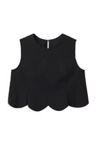 【アルアバイル/allureville】の【Loulou Willoughby】コットンリネンスカラップヘムブラウス ブラック|ID: prp329100004923054 ipo3291000000036939712