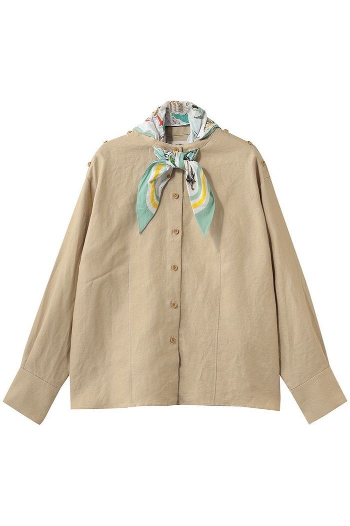【エリオポール/heliopole】の【muller of yoshiokubo】2WAY シャツ PALMA SCARF付き インテリア・キッズ・メンズ・レディースファッション・服の通販 founy(ファウニー) https://founy.com/ ファッション Fashion レディースファッション Fashion for Women トップス・カットソー Cut & Sew Tops シャツ・ブラウス・オフィスカジュアル Elegant Blouses & Button-Ups キャミソール Camisole, Spaghetti Strap Top シンプル Simple, Minimal スカーフ Scarf, Neckwear スラックス Slacks, Dress Pants スリーブ Sleeve, Long Sleeve / Short Sleeve デニム Denim, Jeans Material ロング Long, Long-Length 新作・新入荷 New Arrivals / New In |ID: prp329100004923058 ipo3291000000036939748