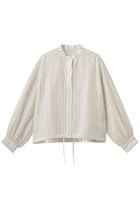 【エリオポール/heliopole】のシアーストライプドローストリングシャツ 人気、トレンドファッション・服の通販 founy(ファニー) ファッション Fashion レディースファッション Fashion for Women トップス・カットソー Cut & Sew Tops シャツ・ブラウス・オフィスカジュアル Elegant Blouses & Button-Ups シアー Sheer, See-Through シンプル Simple, Minimal ストライプ Stripe, Striped Pattern スリーブ Sleeve, Long Sleeve / Short Sleeve バルーン Balloon, Balloon Silhouette ロング Long, Long-Length 新作・新入荷 New Arrivals / New In thumbnail ベージュ|ID: prp329100004923059 ipo3291000000036939772