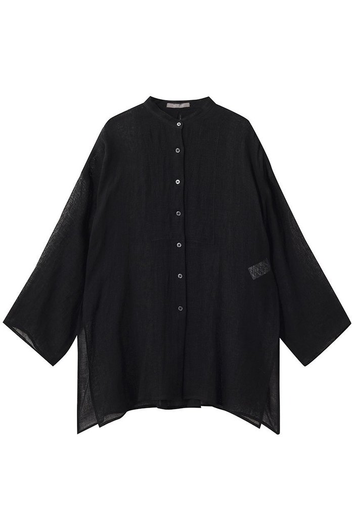 【エリオポール/heliopole】のリネンメッシュバンドカラーシャツ インテリア・キッズ・メンズ・レディースファッション・服の通販 founy(ファウニー) https://founy.com/ ファッション Fashion レディースファッション Fashion for Women トップス・カットソー Cut & Sew Tops シャツ・ブラウス・オフィスカジュアル Elegant Blouses & Button-Ups スリット Slit, Slit Detail スリーブ Sleeve, Long Sleeve / Short Sleeve メッシュ Mesh, Net Fabric リネン Linen, Linen Fabric ロング Long, Long-Length 夏 Summer 新作・新入荷 New Arrivals / New In |ID: prp329100004923061 ipo3291000000036939786