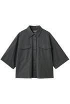 【エリオポール/heliopole】のウォッシュドハーフスリーブシャツ チャコールグレー|ID:prp329100004923062