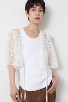 【ウィムガゼット/Whim Gazette】のレースボレロ 人気、トレンドファッション・服の通販 founy(ファニー) ファッション Fashion レディースファッション Fashion for Women アウター Coat / Outerwear Collection ボレロ・ショート丈ジャケット / ドレス羽織りに Boleros & Short Jackets トップス・カットソー Cut & Sew Tops キャミソール&ノースリーブ Camisoles & Sleeveless Tops シャツ・ブラウス・オフィスカジュアル Elegant Blouses & Button-Ups おすすめ Recommended / Our Picks オーガンジー Organza Fabric ケミカル Chemical, Chemical Wash ジャケット Jacket, Outerwear ノースリーブ Sleeveless, No-Sleeve フォルム Silhouette, Form フロント Front, Front Design ボレロ Bolero, Short Cardigan レース Lace, Lace Fabric ヴィンテージ Vintage Style 新作・新入荷 New Arrivals / New In |ID:prp329100004923066