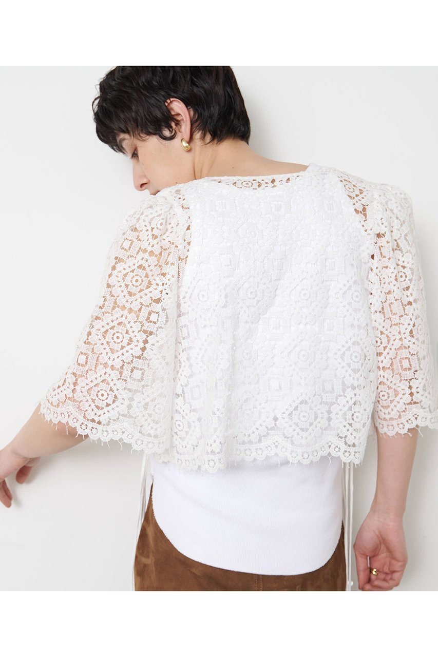 【ウィムガゼット/Whim Gazette】のレースボレロ 人気、トレンドファッション・服の通販 founy(ファニー) 　ファッション　Fashion　レディースファッション　Fashion for Women　アウター　Coat / Outerwear Collection　ボレロ・ショート丈ジャケット / ドレス羽織りに　Boleros & Short Jackets　トップス・カットソー　Cut & Sew Tops　キャミソール&ノースリーブ　Camisoles & Sleeveless Tops　シャツ・ブラウス・オフィスカジュアル　Elegant Blouses & Button-Ups　おすすめ　Recommended / Our Picks　オーガンジー　Organza Fabric　ケミカル　Chemical, Chemical Wash　ジャケット　Jacket, Outerwear　ノースリーブ　Sleeveless, No-Sleeve　フォルム　Silhouette, Form　フロント　Front, Front Design　ボレロ　Bolero, Short Cardigan　レース　Lace, Lace Fabric　ヴィンテージ　Vintage Style　新作・新入荷　New Arrivals / New In　other-4|ID: prp329100004923066 ipo3291000000036939845