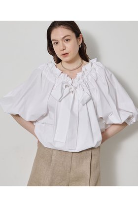 【ウィムガゼット/Whim Gazette】のコットンタイプライターギャザーブラウス 人気、トレンドファッション・服の通販 founy(ファニー) ファッション Fashion レディースファッション Fashion for Women トップス・カットソー Cut & Sew Tops シャツ・ブラウス・オフィスカジュアル Elegant Blouses & Button-Ups おすすめ Recommended / Our Picks ギャザー Gathered, Ruffled クール Cool, Chic ショート Short, Short Length スリーブ Sleeve, Long Sleeve / Short Sleeve セットアップ Set-Up, Coordinated Outfit タイプライター Typewriter Fabric, Crisp Cotton ドローストリング Drawstring, Pull Cord バランス Balance, Style Balance フェミニン Feminine, Girly リボン Ribbon, Bow 新作・新入荷 New Arrivals / New In |ID:prp329100004923069
