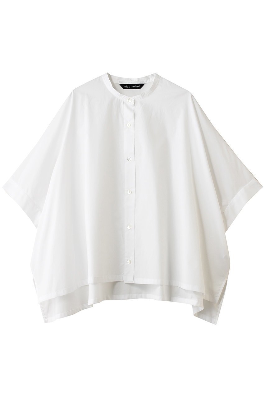 【ミズイロ インド/mizuiro ind】のhalf slv stand collar wide shirt シャツ インテリア・キッズ・メンズ・レディースファッション・服の通販 founy(ファニー) 　ファッション　Fashion　レディースファッション　Fashion for Women　トップス・カットソー　Cut & Sew Tops　シャツ・ブラウス・オフィスカジュアル　Elegant Blouses & Button-Ups　ショート　Short, Short Length　スタンド　Stand Collar, Upright Stand　スリーブ　Sleeve, Long Sleeve / Short Sleeve　トレンド　Trend, Trending Now　リラックス　Relax, Relaxed Fit　ワイド　Wide, Wide Fit　再入荷　Restock / Back in Stock　off white|ID: prp329100004923080 ipo3291000000036939941