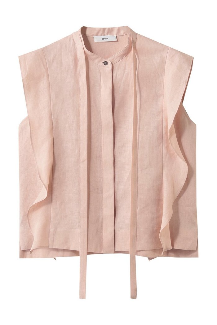 【エブール/ebure】のボタニカルリネン ボウタイショートブラウス インテリア・キッズ・メンズ・レディースファッション・服の通販 founy(ファニー) https://founy.com/ ファッション Fashion レディースファッション Fashion for Women トップス・カットソー Cut & Sew Tops キャミソール&ノースリーブ Camisoles & Sleeveless Tops シャツ・ブラウス・オフィスカジュアル Elegant Blouses & Button-Ups エレガント 上品 Elegant クラシカル Classical, Vintage-Inspired コンパクト Compact, Small Size ショート Short, Short Length スマート Smart, Elegant デニム Denim, Jeans Material ノースリーブ Sleeveless, No-Sleeve フレア Flare, Flared ボトム Bottoms, Lower Wear 今季 This Season, Current Season 再入荷 Restock / Back in Stock |ID: prp329100004923082 ipo3291000000036939951