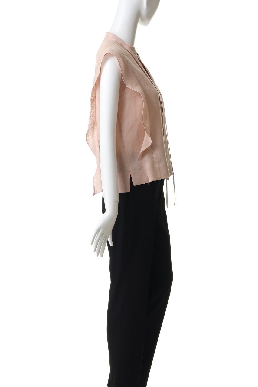 【エブール/ebure】のボタニカルリネン ボウタイショートブラウス 人気、トレンドファッション・服の通販 founy(ファニー) 　ファッション　Fashion　レディースファッション　Fashion for Women　トップス・カットソー　Cut & Sew Tops　キャミソール&ノースリーブ　Camisoles & Sleeveless Tops　シャツ・ブラウス・オフィスカジュアル　Elegant Blouses & Button-Ups　エレガント 上品　Elegant　クラシカル　Classical, Vintage-Inspired　コンパクト　Compact, Small Size　ショート　Short, Short Length　スマート　Smart, Elegant　デニム　Denim, Jeans Material　ノースリーブ　Sleeveless, No-Sleeve　フレア　Flare, Flared　ボトム　Bottoms, Lower Wear　今季　This Season, Current Season　再入荷　Restock / Back in Stock　other-3|ID: prp329100004923082 ipo3291000000036939961