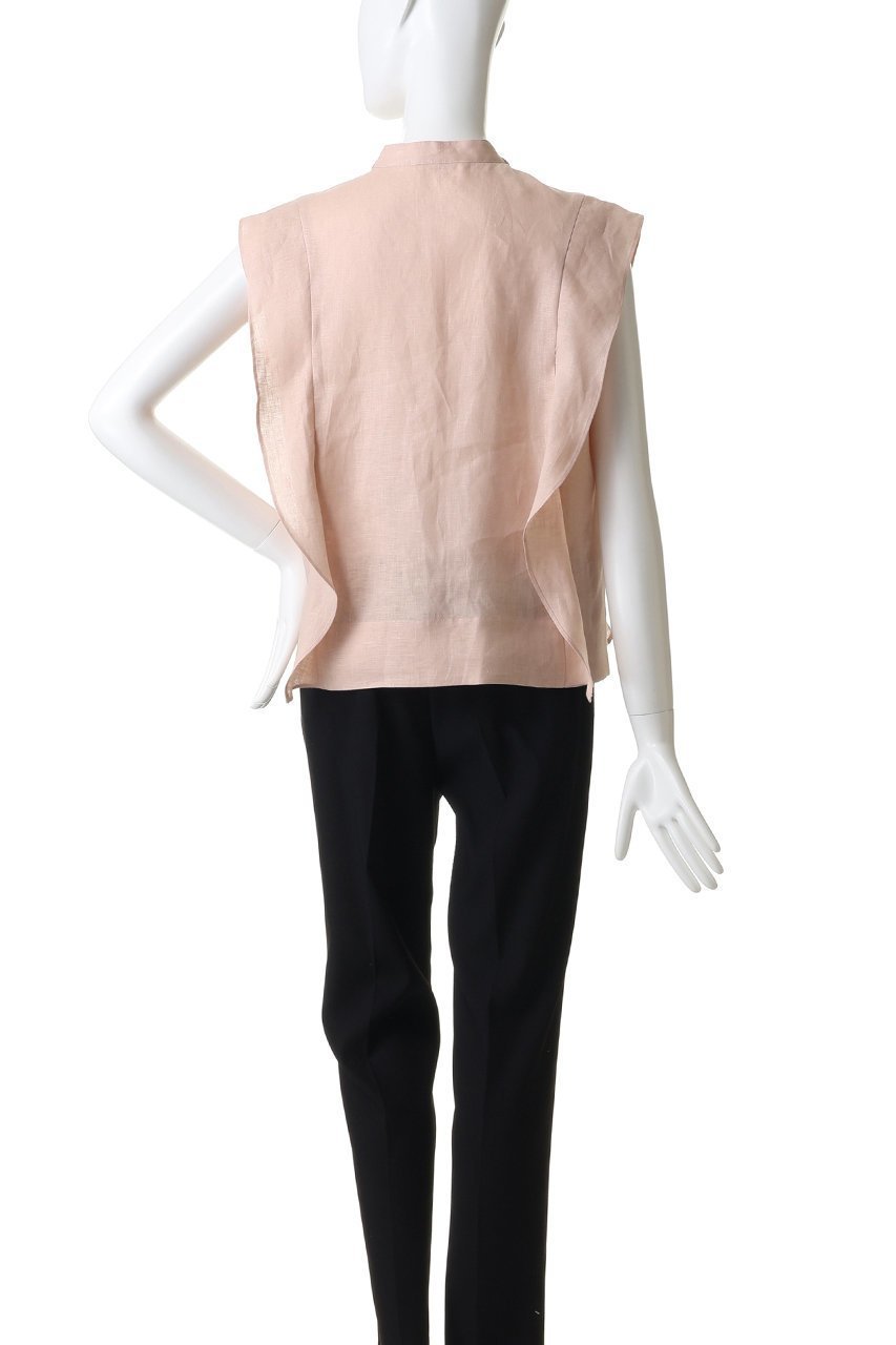 【エブール/ebure】のボタニカルリネン ボウタイショートブラウス 人気、トレンドファッション・服の通販 founy(ファニー) 　ファッション　Fashion　レディースファッション　Fashion for Women　トップス・カットソー　Cut & Sew Tops　キャミソール&ノースリーブ　Camisoles & Sleeveless Tops　シャツ・ブラウス・オフィスカジュアル　Elegant Blouses & Button-Ups　エレガント 上品　Elegant　クラシカル　Classical, Vintage-Inspired　コンパクト　Compact, Small Size　ショート　Short, Short Length　スマート　Smart, Elegant　デニム　Denim, Jeans Material　ノースリーブ　Sleeveless, No-Sleeve　フレア　Flare, Flared　ボトム　Bottoms, Lower Wear　今季　This Season, Current Season　再入荷　Restock / Back in Stock　other-4|ID: prp329100004923082 ipo3291000000036939964