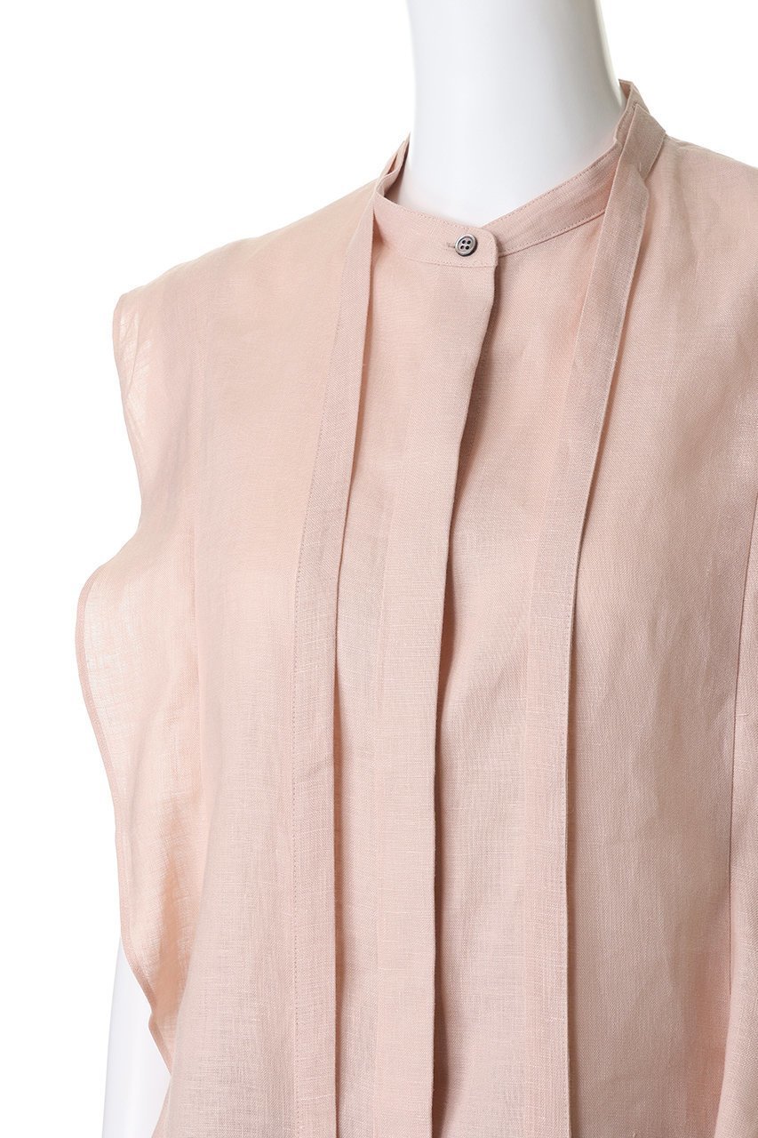 【エブール/ebure】のボタニカルリネン ボウタイショートブラウス 人気、トレンドファッション・服の通販 founy(ファニー) 　ファッション　Fashion　レディースファッション　Fashion for Women　トップス・カットソー　Cut & Sew Tops　キャミソール&ノースリーブ　Camisoles & Sleeveless Tops　シャツ・ブラウス・オフィスカジュアル　Elegant Blouses & Button-Ups　エレガント 上品　Elegant　クラシカル　Classical, Vintage-Inspired　コンパクト　Compact, Small Size　ショート　Short, Short Length　スマート　Smart, Elegant　デニム　Denim, Jeans Material　ノースリーブ　Sleeveless, No-Sleeve　フレア　Flare, Flared　ボトム　Bottoms, Lower Wear　今季　This Season, Current Season　再入荷　Restock / Back in Stock　other-5|ID: prp329100004923082 ipo3291000000036939966