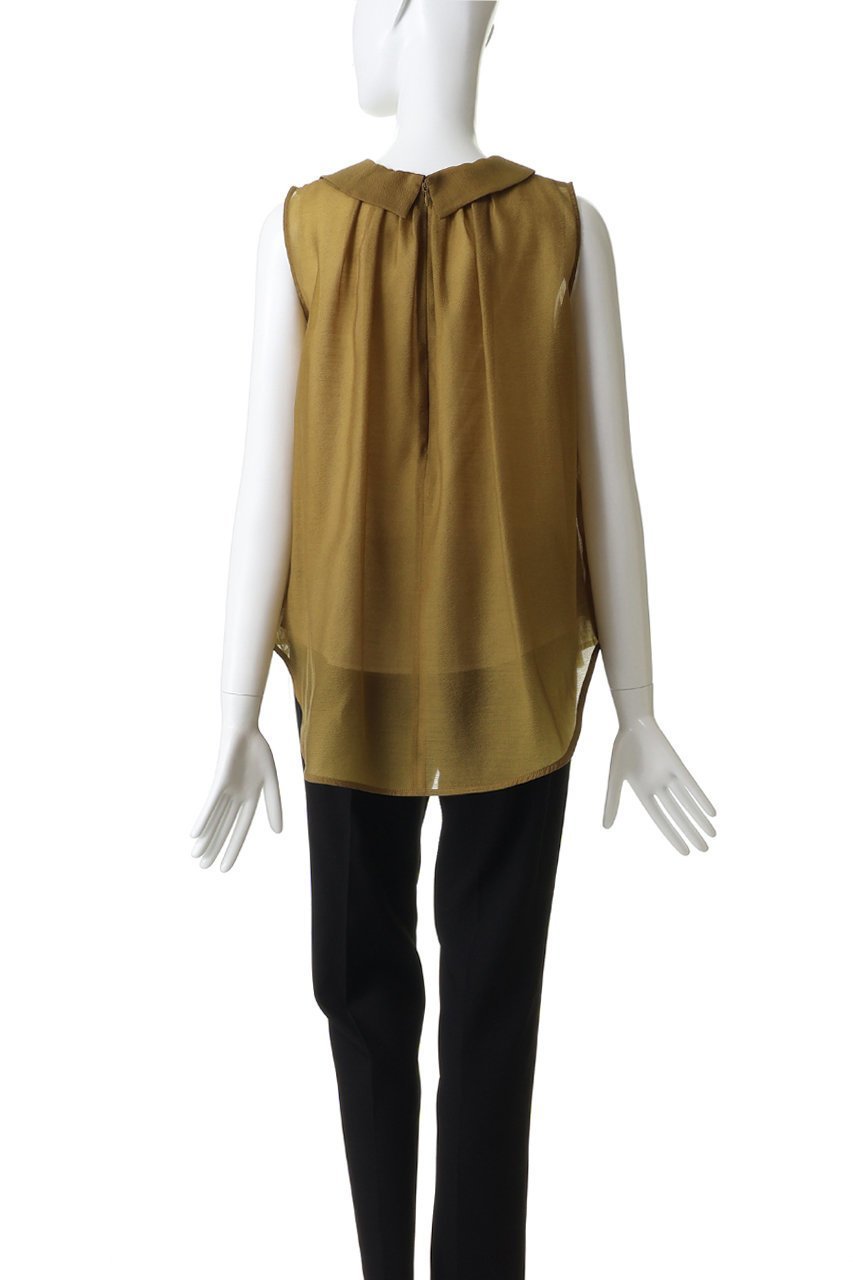 【ランバン オン ブルー/LANVIN en Bleu】のオーガンジーネックリボンブラウス 人気、トレンドファッション・服の通販 founy(ファニー) 　ファッション　Fashion　レディースファッション　Fashion for Women　トップス・カットソー　Cut & Sew Tops　キャミソール&ノースリーブ　Camisoles & Sleeveless Tops　シャツ・ブラウス・オフィスカジュアル　Elegant Blouses & Button-Ups　オーガンジー　Organza Fabric　クラシカル　Classical, Vintage-Inspired　ダウン　Down, Puffer　デニム　Denim, Jeans Material　ノースリーブ　Sleeveless, No-Sleeve　フレア　Flare, Flared　リボン　Ribbon, Bow　新作・新入荷　New Arrivals / New In　other-4|ID: prp329100004923084 ipo3291000000036939981