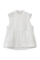 【マリリンムーン/MARILYN MOON】のモダンタックフリルフレアブラウス 人気、トレンドファッション・服の通販 founy(ファニー) ファッション Fashion レディースファッション Fashion for Women トップス・カットソー Cut & Sew Tops キャミソール&ノースリーブ Camisoles & Sleeveless Tops シャツ・ブラウス・オフィスカジュアル Elegant Blouses & Button-Ups アクセサリー Fashion Accessories ノースリーブ Sleeveless, No-Sleeve フレア Flare, Flared 人気 Popular, Best Seller 夏 Summer 新作・新入荷 New Arrivals / New In thumbnail ホワイト|ID: prp329100004923092 ipo3291000000036940039