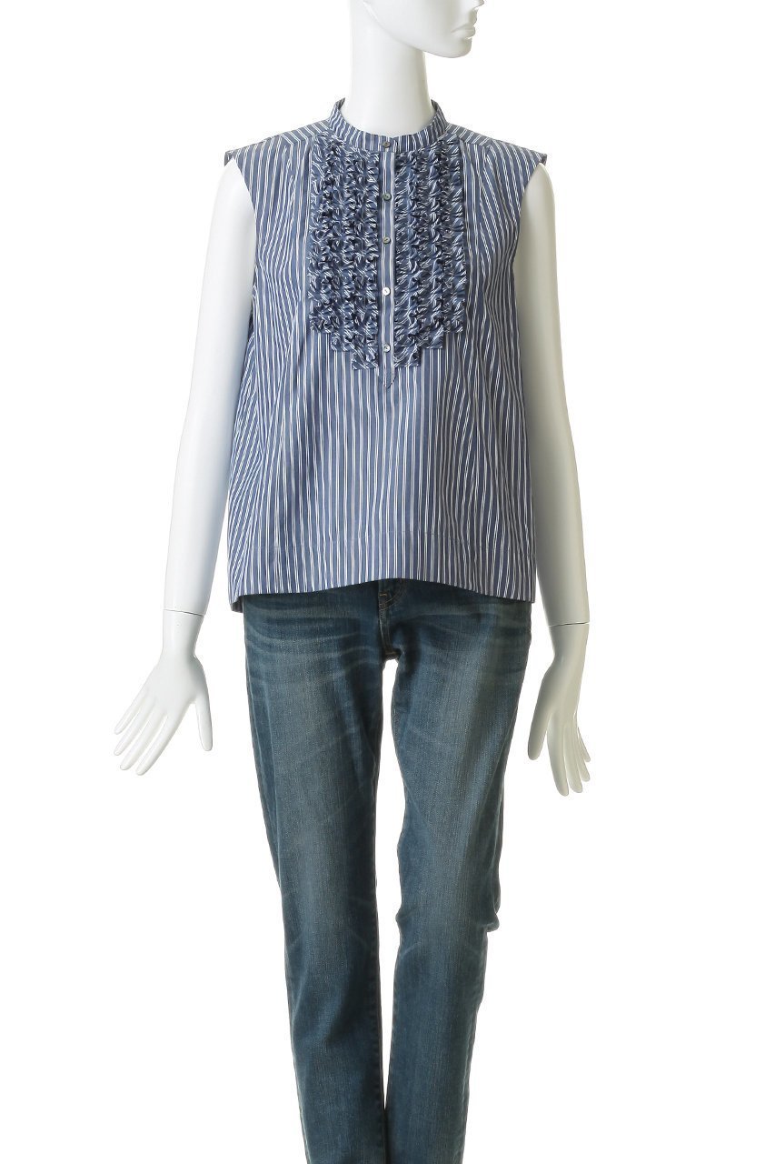 【マリリンムーン/MARILYN MOON】のモダンタックフリルフレアブラウス 人気、トレンドファッション・服の通販 founy(ファニー) 　ファッション　Fashion　レディースファッション　Fashion for Women　トップス・カットソー　Cut & Sew Tops　キャミソール&ノースリーブ　Camisoles & Sleeveless Tops　シャツ・ブラウス・オフィスカジュアル　Elegant Blouses & Button-Ups　アクセサリー　Fashion Accessories　ノースリーブ　Sleeveless, No-Sleeve　フレア　Flare, Flared　人気　Popular, Best Seller　夏　Summer　新作・新入荷　New Arrivals / New In　other-2|ID: prp329100004923092 ipo3291000000036940041