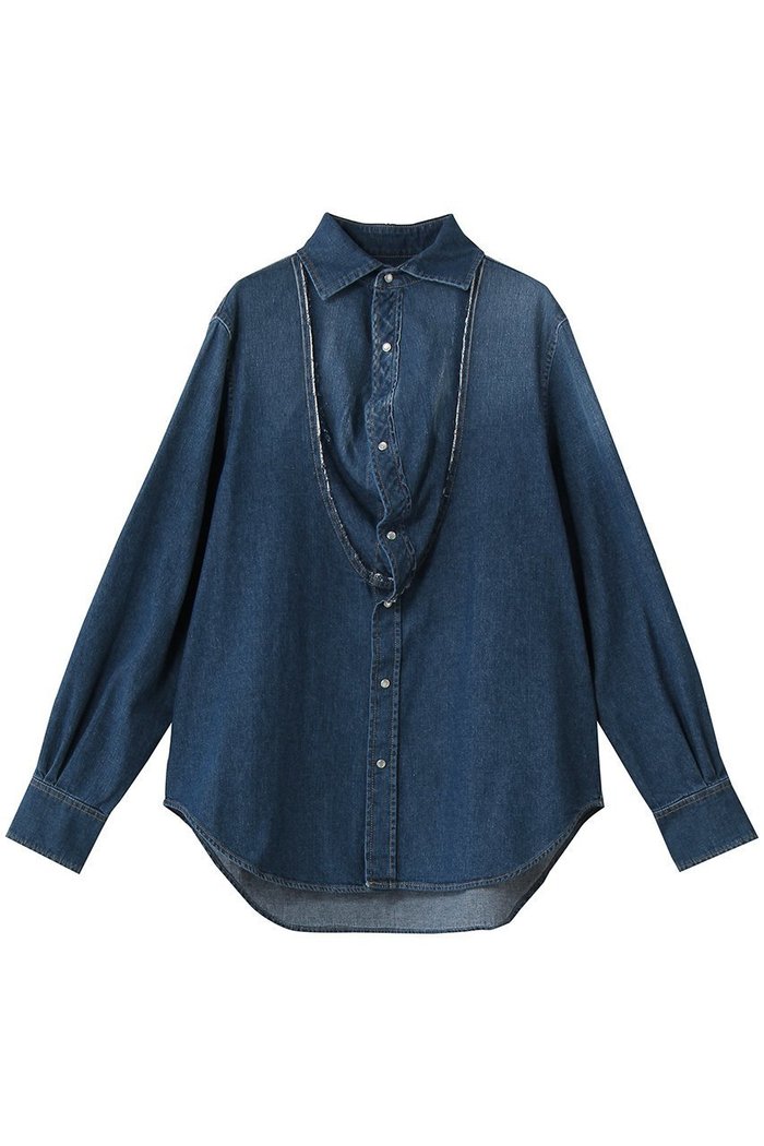 【メゾン マルジェラ/MAISON MARGIELA】のロングスリーブ デニムシャツ インテリア・キッズ・メンズ・レディースファッション・服の通販 founy(ファニー) https://founy.com/ ファッション Fashion レディースファッション Fashion for Women トップス・カットソー Cut & Sew Tops シャツ・ブラウス・オフィスカジュアル Elegant Blouses & Button-Ups スリーブ Sleeve, Long Sleeve / Short Sleeve デニム Denim, Jeans Material ロング Long, Long-Length |ID: prp329100004923095 ipo3291000000036940068