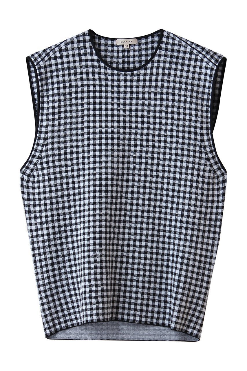 【ブラミンク/BLAMINK】の18Gギンガムチェックノースリーブ 人気、トレンドファッション・服の通販 founy(ファニー) 　ファッション　Fashion　レディースファッション　Fashion for Women　トップス・カットソー　Cut & Sew Tops　キャミソール&ノースリーブ　Camisoles & Sleeveless Tops　シャツ・ブラウス・オフィスカジュアル　Elegant Blouses & Button-Ups　インナー　Innerwear　カットソー　Cut and Sewn Top　ギンガム　Gingham, Gingham Fabric　シルク　Silk, 100% Silk　ジャケット　Jacket, Outerwear　チェック　Check, Plaid, Tartan　ノースリーブ　Sleeveless, No-Sleeve　フォルム　Silhouette, Form　新作・新入荷　New Arrivals / New In　 other-1|ID: prp329100004923105 ipo3291000000036940137