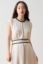 【ティアラ/Tiara】のバイカラーブラウス アイボリー|ID:prp329100004923113