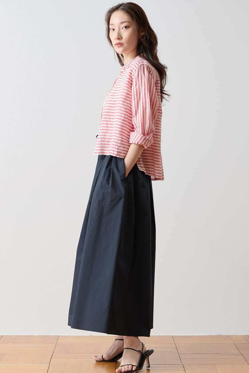 【ティアラ/Tiara】のショートリネンシャツ 人気、トレンドファッション・服の通販 founy(ファニー) 　ファッション　Fashion　レディースファッション　Fashion for Women　トップス・カットソー　Cut & Sew Tops　シャツ・ブラウス・オフィスカジュアル　Elegant Blouses & Button-Ups　イタリア　Italy　カットソー　Cut and Sewn Top　ショート　Short, Short Length　ストライプ　Stripe, Striped Pattern　スリーブ　Sleeve, Long Sleeve / Short Sleeve　バランス　Balance, Style Balance　パール　Pearl, Pearl Accent　羽織　Haori, Light Jacket　リネン　Linen, Linen Fabric　夏　Summer　新作・新入荷　New Arrivals / New In　other-4|ID: prp329100004923115 ipo3291000000036940214