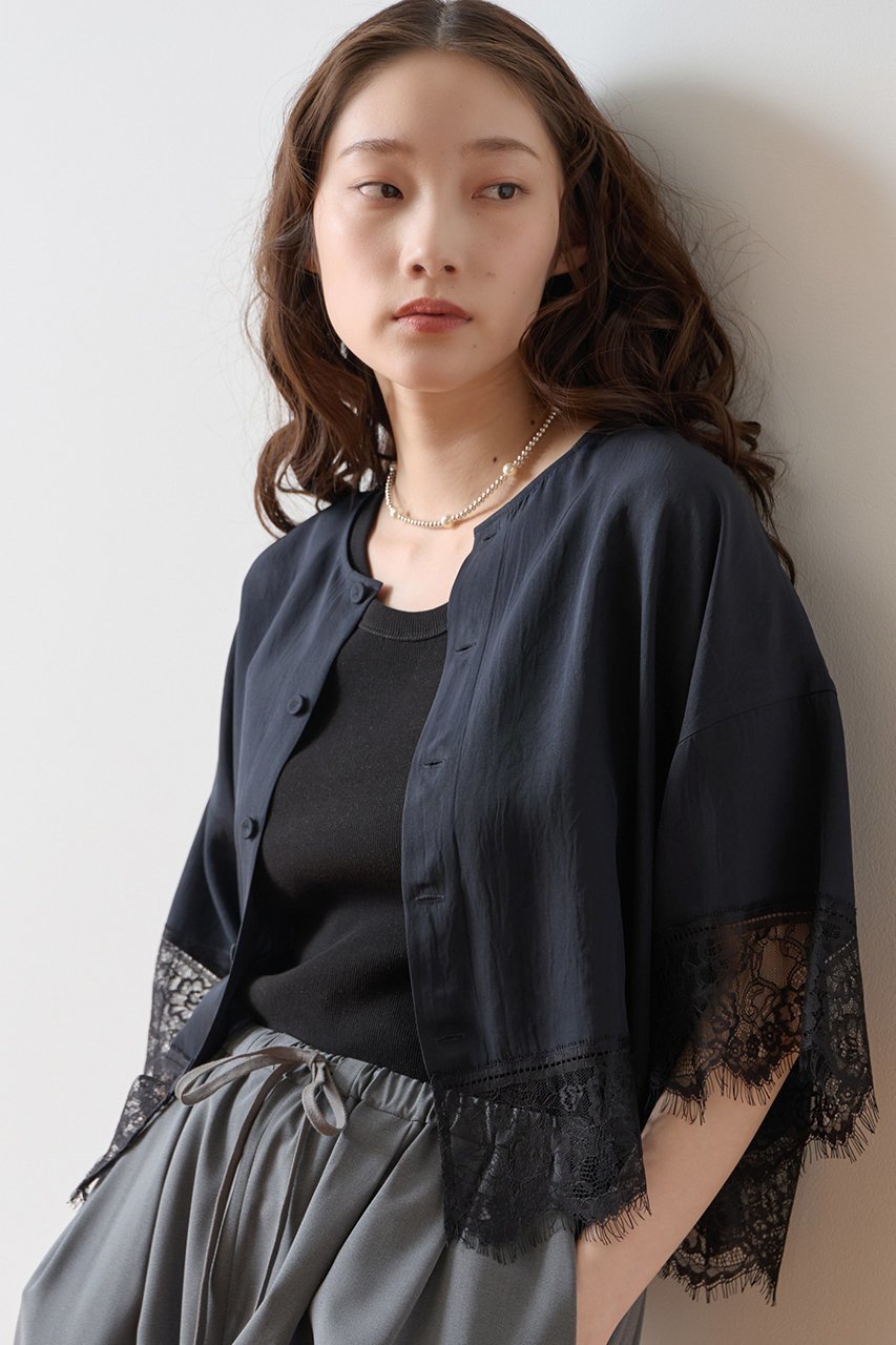 【ティアラ/Tiara】のレースヘムTブラウス 人気、トレンドファッション・服の通販 founy(ファニー) 　ファッション　Fashion　レディースファッション　Fashion for Women　トップス・カットソー　Cut & Sew Tops　シャツ・ブラウス・オフィスカジュアル　Elegant Blouses & Button-Ups　おすすめ　Recommended / Our Picks　コンビ　Combo, Combination Style　ショート　Short, Short Length　シルク　Silk, 100% Silk　スリーブ　Sleeve, Long Sleeve / Short Sleeve　トレンド　Trend, Trending Now　ドレープ　Drape, Draping Fabric　レース　Lace, Lace Fabric　ワイド　Wide, Wide Fit　ヴィンテージ　Vintage Style　ビジネス 仕事 通勤　Business / Work / Commuting　新作・新入荷　New Arrivals / New In　 other-1|ID: prp329100004923117 ipo3291000000036940234