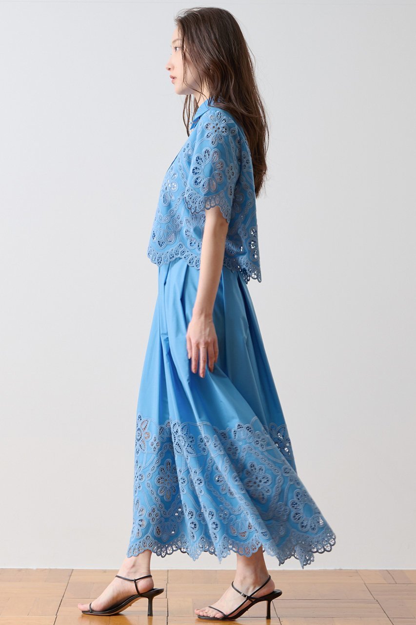 【ティアラ/Tiara】のカットワークレースショートスリーブシャツ 人気、トレンドファッション・服の通販 founy(ファニー) 　ファッション　Fashion　レディースファッション　Fashion for Women　トップス・カットソー　Cut & Sew Tops　シャツ・ブラウス・オフィスカジュアル　Elegant Blouses & Button-Ups　おすすめ　Recommended / Our Picks　ショート　Short, Short Length　シンプル　Simple, Minimal　スカラップ　Scallop, Scalloped Edge　スリーブ　Sleeve, Long Sleeve / Short Sleeve　セットアップ　Set-Up, Coordinated Outfit　フレア　Flare, Flared　ワイド　Wide, Wide Fit　新作・新入荷　New Arrivals / New In　other-4|ID: prp329100004923118 ipo3291000000036940259