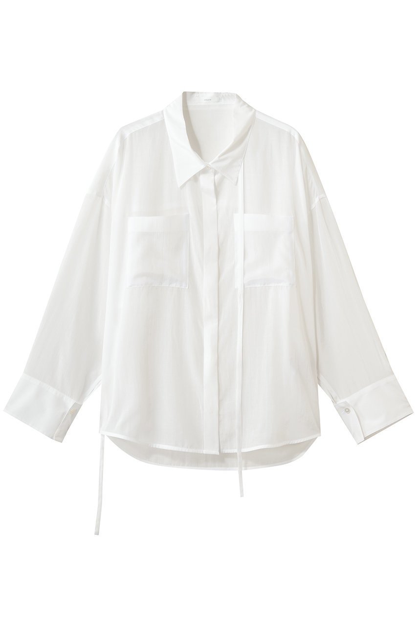 【エブール/ebure】の【店舗限定】ライトコットンローン Wポケットシャツ 人気、トレンドファッション・服の通販 founy(ファニー) 　ファッション　Fashion　レディースファッション　Fashion for Women　トップス・カットソー　Cut & Sew Tops　シャツ・ブラウス・オフィスカジュアル　Elegant Blouses & Button-Ups　シアー　Sheer, See-Through　スリーブ　Sleeve, Long Sleeve / Short Sleeve　パターン　Pattern, Design Print　ポケット　Pocket, Pocket Detail　ロング　Long, Long-Length　夏　Summer　新作・新入荷　New Arrivals / New In　春　Spring　S/S・春夏　SS, Spring/Summer, Warm Season　 other-1|ID: prp329100004923129 ipo3291000000036940346