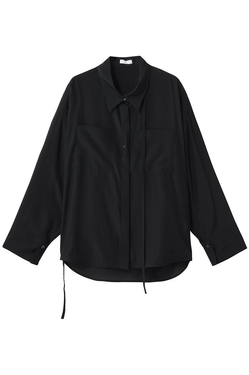 【エブール/ebure】の【店舗限定】ライトコットンローン Wポケットシャツ インテリア・キッズ・メンズ・レディースファッション・服の通販 founy(ファニー) 　ファッション　Fashion　レディースファッション　Fashion for Women　トップス・カットソー　Cut & Sew Tops　シャツ・ブラウス・オフィスカジュアル　Elegant Blouses & Button-Ups　シアー　Sheer, See-Through　スリーブ　Sleeve, Long Sleeve / Short Sleeve　パターン　Pattern, Design Print　ポケット　Pocket, Pocket Detail　ロング　Long, Long-Length　夏　Summer　新作・新入荷　New Arrivals / New In　春　Spring　S/S・春夏　SS, Spring/Summer, Warm Season　ブラック|ID: prp329100004923129 ipo3291000000036940350