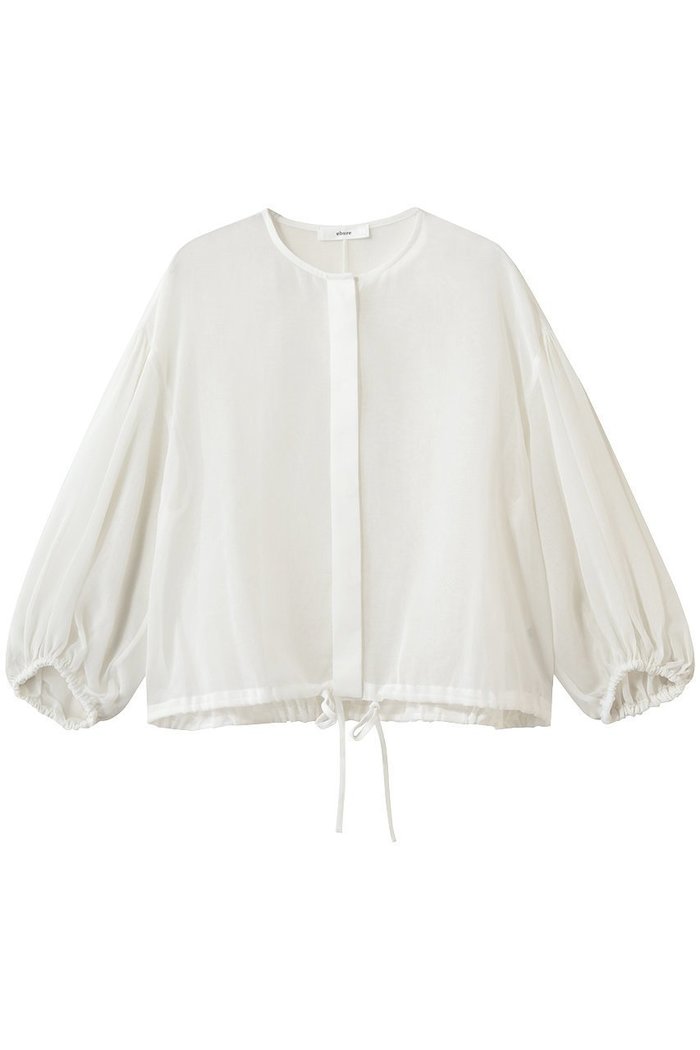 【エブール/ebure】のソフトオーガンジー シャーリングブラウス インテリア・キッズ・メンズ・レディースファッション・服の通販 founy(ファニー) https://founy.com/ ファッション Fashion レディースファッション Fashion for Women トップス・カットソー Cut & Sew Tops シャツ・ブラウス・オフィスカジュアル Elegant Blouses & Button-Ups おすすめ Recommended / Our Picks オーガンジー Organza Fabric シャーリング Shirring, Ruched スリーブ Sleeve, Long Sleeve / Short Sleeve フォルム Silhouette, Form ロング Long, Long-Length |ID: prp329100004923130 ipo3291000000036940362