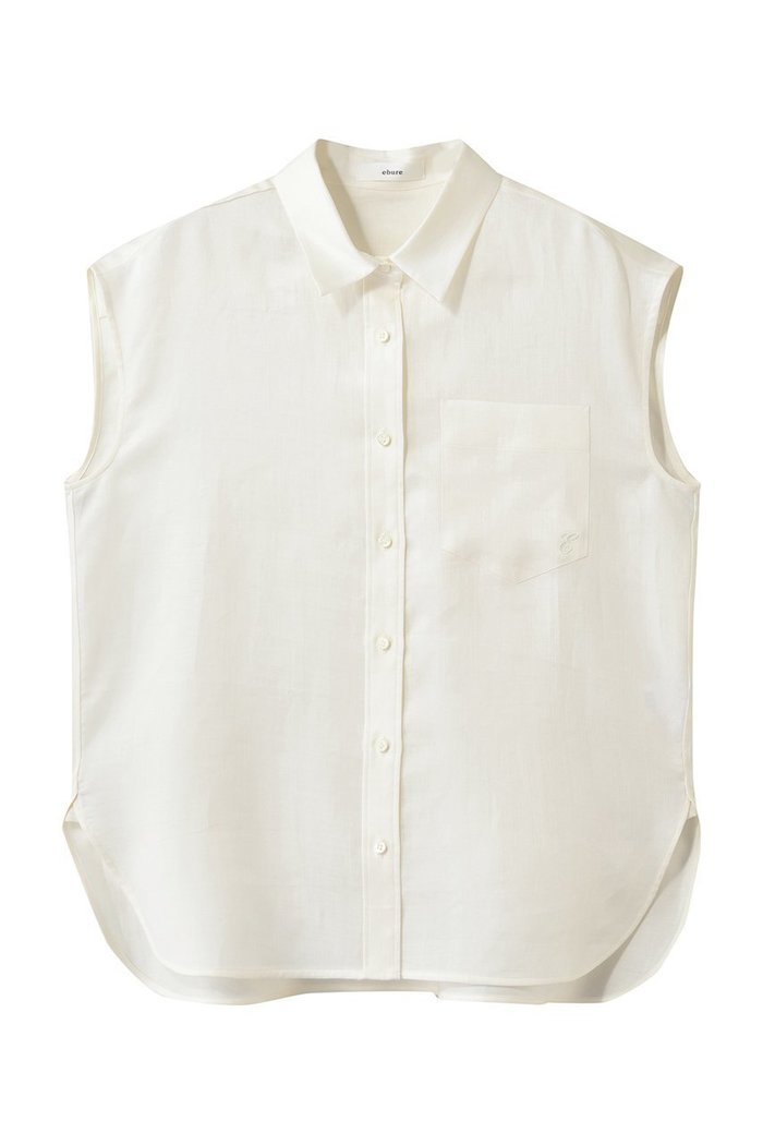 【エブール/ebure】のラミーサテン ノースリーブシャツ インテリア・キッズ・メンズ・レディースファッション・服の通販 founy(ファニー) https://founy.com/ ファッション Fashion レディースファッション Fashion for Women トップス・カットソー Cut & Sew Tops キャミソール&ノースリーブ Camisoles & Sleeveless Tops シャツ・ブラウス・オフィスカジュアル Elegant Blouses & Button-Ups サテン Satin, Glossy Fabric ノースリーブ Sleeveless, No-Sleeve ボトム Bottoms, Lower Wear ポケット Pocket, Pocket Detail ワンポイント One Point, Statement Accent 新作・新入荷 New Arrivals / New In |ID: prp329100004923132 ipo3291000000036940381