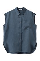 【エブール/ebure】のラミーサテン ノースリーブシャツ ブルー|ID:prp329100004923132