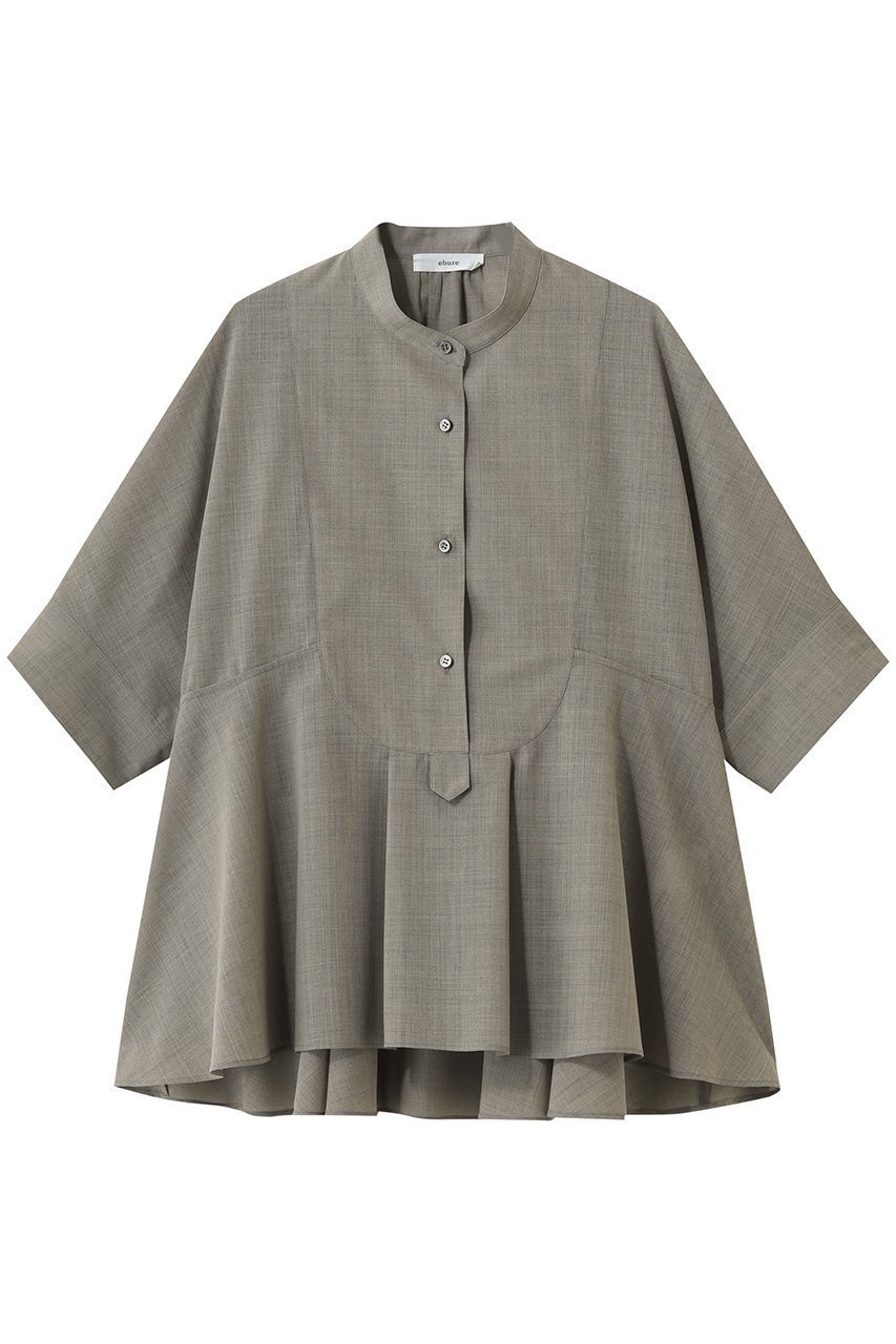 【エブール/ebure】のドライシアーウール フレアブラウス 人気、トレンドファッション・服の通販 founy(ファニー) 　ファッション　Fashion　レディースファッション　Fashion for Women　トップス・カットソー　Cut & Sew Tops　シャツ・ブラウス・オフィスカジュアル　Elegant Blouses & Button-Ups　ショート　Short, Short Length　スリーブ　Sleeve, Long Sleeve / Short Sleeve　フレア　Flare, Flared　新作・新入荷　New Arrivals / New In　 other-1|ID: prp329100004923135 ipo3291000000036940405