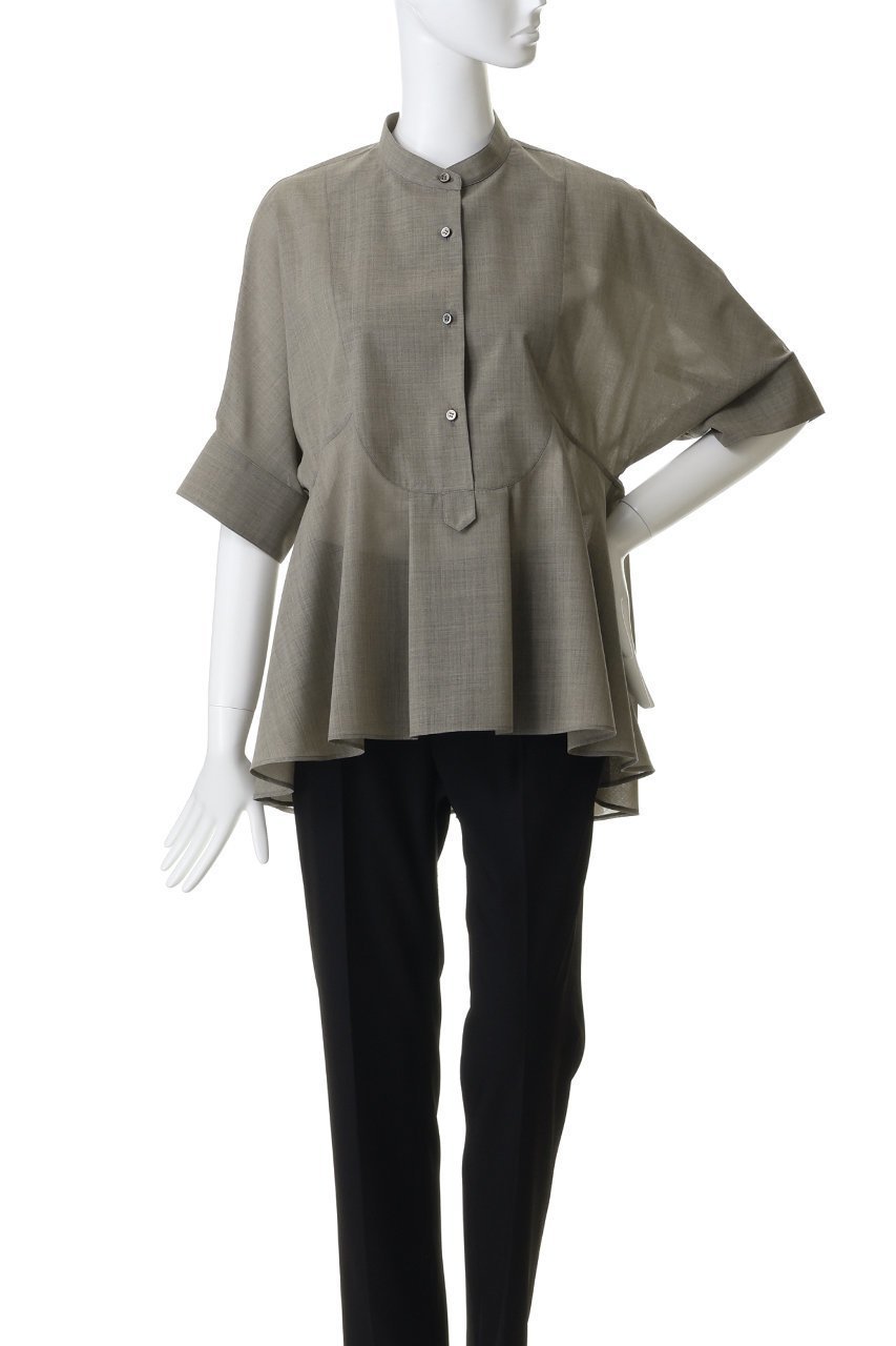 【エブール/ebure】のドライシアーウール フレアブラウス 人気、トレンドファッション・服の通販 founy(ファニー) 　ファッション　Fashion　レディースファッション　Fashion for Women　トップス・カットソー　Cut & Sew Tops　シャツ・ブラウス・オフィスカジュアル　Elegant Blouses & Button-Ups　ショート　Short, Short Length　スリーブ　Sleeve, Long Sleeve / Short Sleeve　フレア　Flare, Flared　新作・新入荷　New Arrivals / New In　other-2|ID: prp329100004923135 ipo3291000000036940412