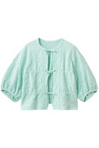 【プレインピープル/PLAIN PEOPLE】のラッセルジャカードボリュームスリーブブラウス ミント|ID:prp329100004923137