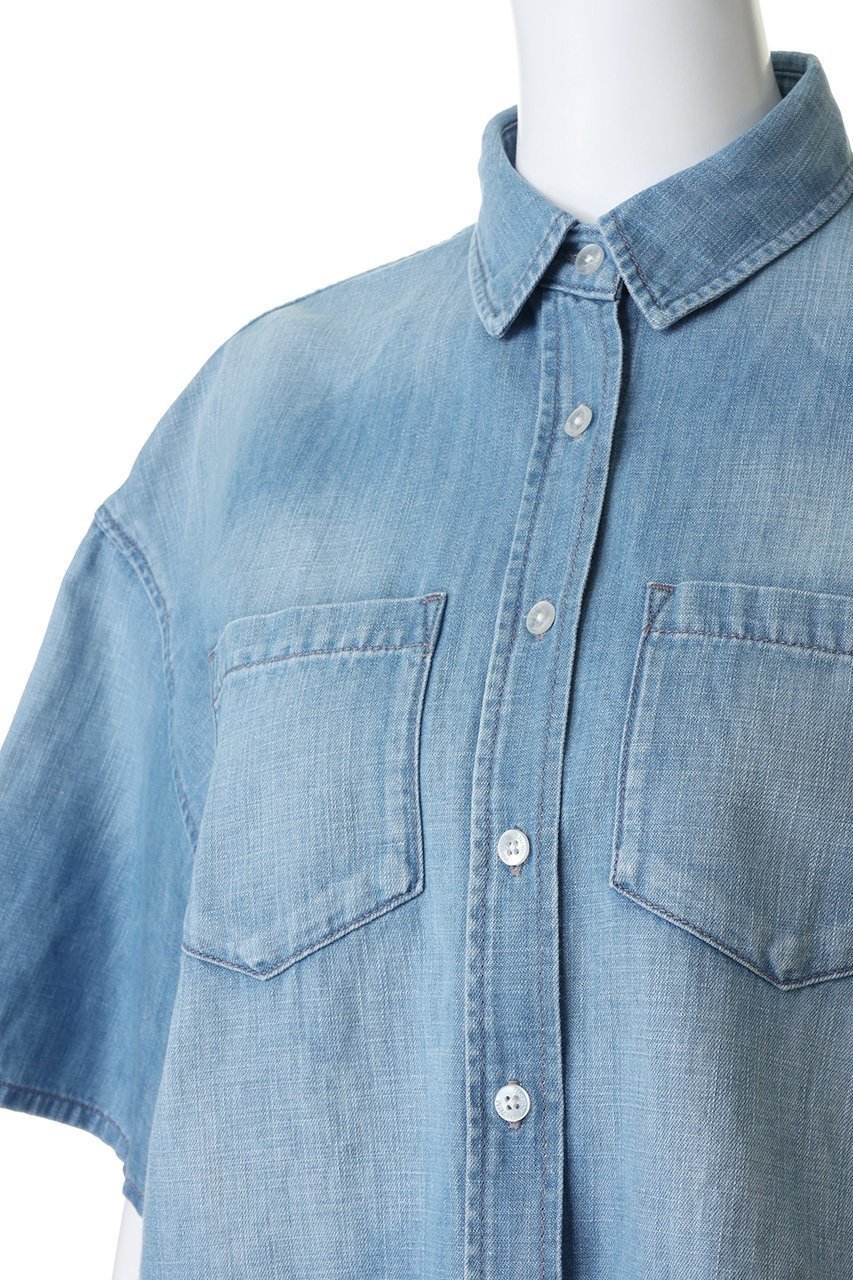 【ヘルシーデニム/Healthy Denim】のBreezy Rosehip ショート丈デニムシャツ 人気、トレンドファッション・服の通販 founy(ファニー) 　ファッション　Fashion　レディースファッション　Fashion for Women　トップス・カットソー　Cut & Sew Tops　シャツ・ブラウス・オフィスカジュアル　Elegant Blouses & Button-Ups　ショート　Short, Short Length　スリーブ　Sleeve, Long Sleeve / Short Sleeve　デニム　Denim, Jeans Material　トレンド　Trend, Trending Now　バランス　Balance, Style Balance　ボトム　Bottoms, Lower Wear　マキシ　Maxi, Full Length　リネン　Linen, Linen Fabric　ワイド　Wide, Wide Fit　夏　Summer　新作・新入荷　New Arrivals / New In　other-5|ID: prp329100004923143 ipo3291000000036940496
