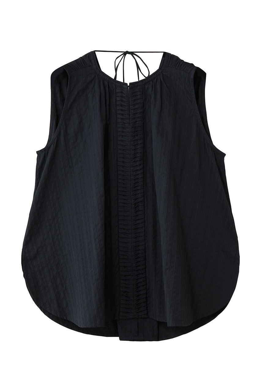 【ヌキテパ/NE QUITTEZ PAS】のPoplin Wave Tuck トップス 人気、トレンドファッション・服の通販 founy(ファニー) 　ファッション　Fashion　レディースファッション　Fashion for Women　トップス・カットソー　Cut & Sew Tops　キャミソール&ノースリーブ　Camisoles & Sleeveless Tops　シャツ・ブラウス・オフィスカジュアル　Elegant Blouses & Button-Ups　ギャザー　Gathered, Ruffled　センター　Center, Center Line　ノースリーブ　Sleeveless, No-Sleeve　リボン　Ribbon, Bow　夏　Summer　新作・新入荷　New Arrivals / New In　 other-1|ID: prp329100004923146 ipo3291000000036940512