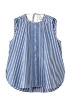 【ヌキテパ/NE QUITTEZ PAS】のPoplin Wave Tuck トップス 人気、トレンドファッション・服の通販 founy(ファニー) ファッション Fashion レディースファッション Fashion for Women トップス・カットソー Cut & Sew Tops キャミソール&ノースリーブ Camisoles & Sleeveless Tops シャツ・ブラウス・オフィスカジュアル Elegant Blouses & Button-Ups ギャザー Gathered, Ruffled センター Center, Center Line ノースリーブ Sleeveless, No-Sleeve リボン Ribbon, Bow 夏 Summer 新作・新入荷 New Arrivals / New In thumbnail ストライプ|ID: prp329100004923146 ipo3291000000036940515