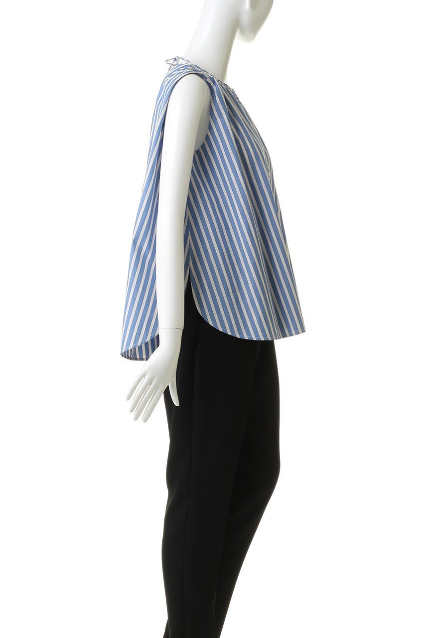 【ヌキテパ/NE QUITTEZ PAS】のPoplin Wave Tuck トップス 人気、トレンドファッション・服の通販 founy(ファニー) 　ファッション　Fashion　レディースファッション　Fashion for Women　トップス・カットソー　Cut & Sew Tops　キャミソール&ノースリーブ　Camisoles & Sleeveless Tops　シャツ・ブラウス・オフィスカジュアル　Elegant Blouses & Button-Ups　ギャザー　Gathered, Ruffled　センター　Center, Center Line　ノースリーブ　Sleeveless, No-Sleeve　リボン　Ribbon, Bow　夏　Summer　新作・新入荷　New Arrivals / New In　other-3|ID: prp329100004923146 ipo3291000000036940520