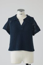 【リムアーク/RIM.ARK】のLinen mix open collar tops/トップス ダークブルー|ID:prp329100004923149