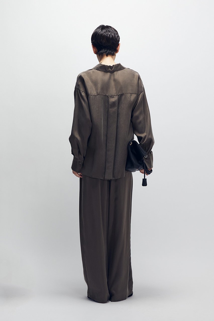 【プルミエ アロンディスモン/1er Arrondissement】のキュプラフィブリルレギュラーカラーシャツ 人気、トレンドファッション・服の通販 founy(ファニー) 　ファッション　Fashion　レディースファッション　Fashion for Women　トップス・カットソー　Cut & Sew Tops　シャツ・ブラウス・オフィスカジュアル　Elegant Blouses & Button-Ups　とろみ　Fluid, Flowy Fabric　シンプル　Simple, Minimal　スリーブ　Sleeve, Long Sleeve / Short Sleeve　フィット　Fit, Slim Fit　ボトム　Bottoms, Lower Wear　ロング　Long, Long-Length　定番　Standard, Basic Item　新作・新入荷　New Arrivals / New In　羽織　Haori, Light Jacket　other-7|ID: prp329100004923162 ipo3291000000037028176