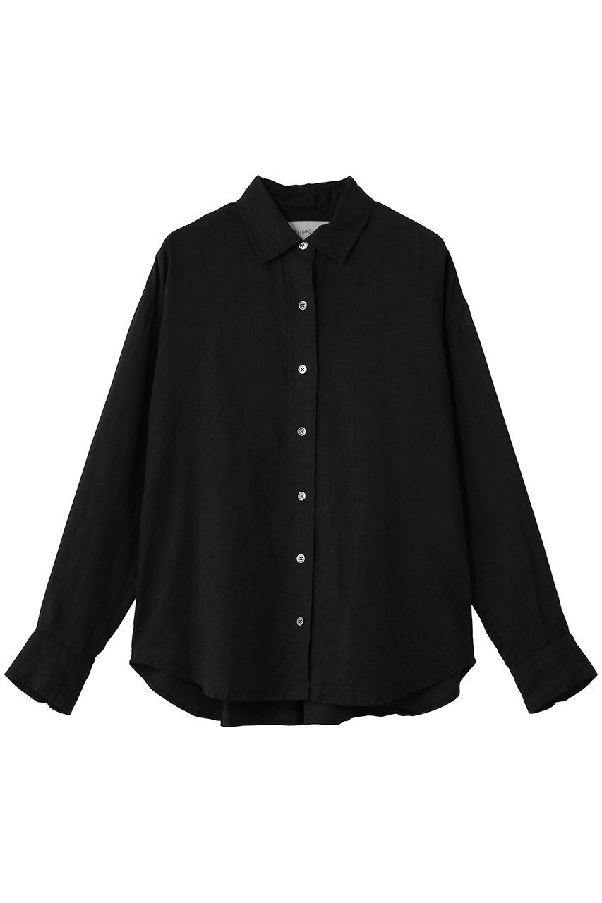 【エリオポール/heliopole】のフレンチリネンシャツ インテリア・キッズ・メンズ・レディースファッション・服の通販 founy(ファニー) 　ファッション　Fashion　レディースファッション　Fashion for Women　トップス・カットソー　Cut & Sew Tops　シャツ・ブラウス・オフィスカジュアル　Elegant Blouses & Button-Ups　スリーブ　Sleeve, Long Sleeve / Short Sleeve　フレンチ　French, French Style　リネン　Linen, Linen Fabric　リラックス　Relax, Relaxed Fit　ロング　Long, Long-Length　夏　Summer　新作・新入荷　New Arrivals / New In　羽織　Haori, Light Jacket　ブラック|ID: prp329100004923168 ipo3291000000036940693