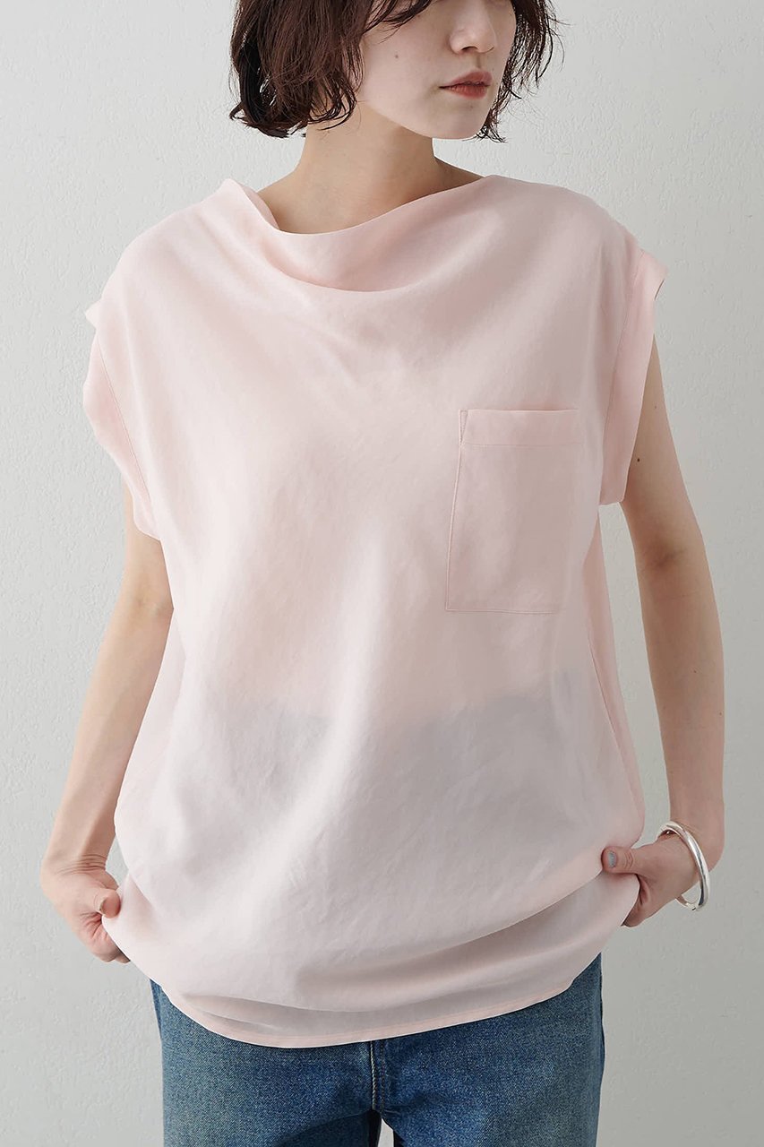 【ウィムガゼット/Whim Gazette】のドレープブラウス 人気、トレンドファッション・服の通販 founy(ファニー) 　ファッション　Fashion　レディースファッション　Fashion for Women　トップス・カットソー　Cut & Sew Tops　シャツ・ブラウス・オフィスカジュアル　Elegant Blouses & Button-Ups　サテン　Satin, Glossy Fabric　ショート　Short, Short Length　スリーブ　Sleeve, Long Sleeve / Short Sleeve　ドレープ　Drape, Draping Fabric　ノースリーブ　Sleeveless, No-Sleeve　バランス　Balance, Style Balance　フレンチ　French, French Style　ベビー　Baby, Babywear　ボトム　Bottoms, Lower Wear　ポケット　Pocket, Pocket Detail　ワッシャー　Washer, Crinkled Finish　エレガント 上品　Elegant　新作・新入荷　New Arrivals / New In　other-5|ID: prp329100004923171 ipo3291000000036940723