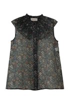 【デパリエ/DEPAREILLE】のフラワーオーガンジーブラウス ブラック|ID:prp329100004923173