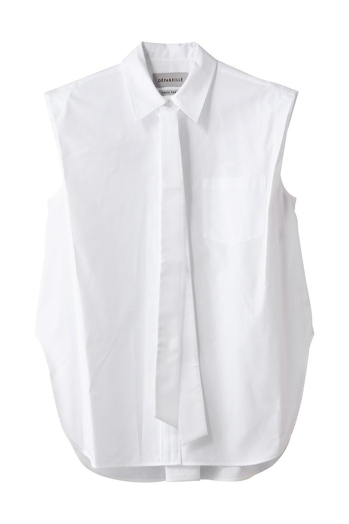 【デパリエ/DEPAREILLE】のコットンツイルスリーブレスボウブラウス インテリア・キッズ・メンズ・レディースファッション・服の通販 founy(ファニー) https://founy.com/ ファッション Fashion レディースファッション Fashion for Women トップス・カットソー Cut & Sew Tops キャミソール&ノースリーブ Camisoles & Sleeveless Tops シャツ・ブラウス・オフィスカジュアル Elegant Blouses & Button-Ups カッティング Cutting Detail クラシック Classic, Timeless Style サマー Summer, Summer Style ノースリーブ Sleeveless, No-Sleeve モダン Modern, Contemporary 夏 Summer 新作・新入荷 New Arrivals / New In |ID: prp329100004923189 ipo3291000000036940895