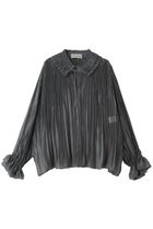 【デパリエ/DEPAREILLE】のテンセルオーガンジープリーツブラウス チャコールグレー|ID:prp329100004923193