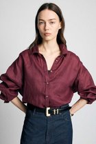 【ブリル/BRILL】のリネンワイヤーカラーシャツ ボルドー|ID:prp329100004923198