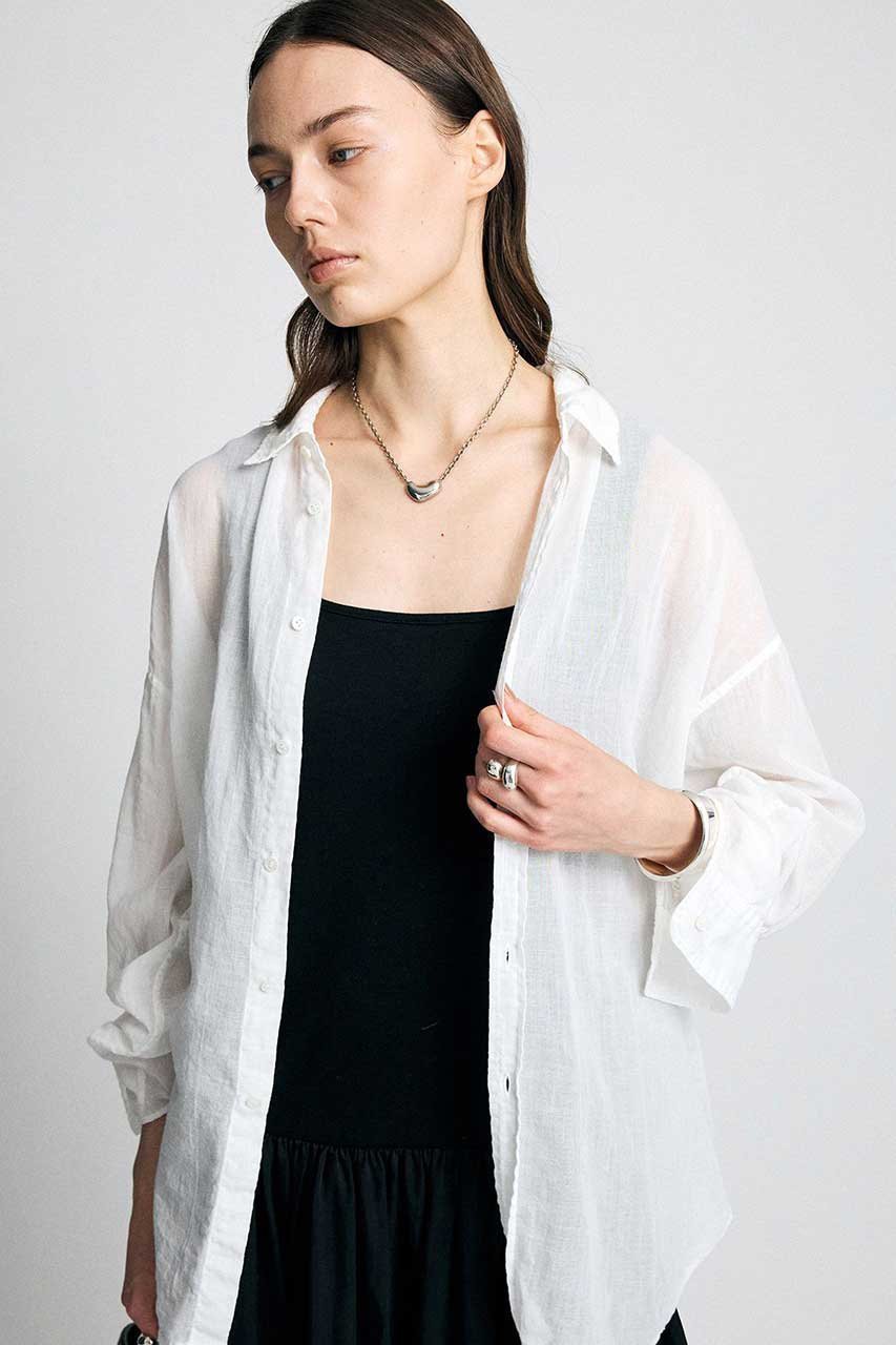 【ブリル/BRILL】のシングルガーゼオーバーシャツ インテリア・キッズ・メンズ・レディースファッション・服の通販 founy(ファニー) 　ファッション　Fashion　レディースファッション　Fashion for Women　トップス・カットソー　Cut & Sew Tops　シャツ・ブラウス・オフィスカジュアル　Elegant Blouses & Button-Ups　スリーブ　Sleeve, Long Sleeve / Short Sleeve　ループ　Loop, Loop Knit　ロング　Long, Long-Length　新作・新入荷　New Arrivals / New In　ホワイト|ID: prp329100004923200 ipo3291000000036940999