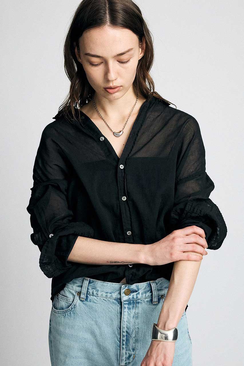 【ブリル/BRILL】のシングルガーゼオーバーシャツ インテリア・キッズ・メンズ・レディースファッション・服の通販 founy(ファニー) 　ファッション　Fashion　レディースファッション　Fashion for Women　トップス・カットソー　Cut & Sew Tops　シャツ・ブラウス・オフィスカジュアル　Elegant Blouses & Button-Ups　スリーブ　Sleeve, Long Sleeve / Short Sleeve　ループ　Loop, Loop Knit　ロング　Long, Long-Length　新作・新入荷　New Arrivals / New In　ブラック|ID: prp329100004923200 ipo3291000000036941001