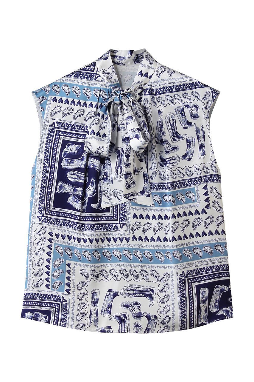 【アルアバイル/allureville】の【Loulou Willoughby】ウエスタンスカーフPTリボンブラウス 人気、トレンドファッション・服の通販 founy(ファニー) 　ファッション　Fashion　レディースファッション　Fashion for Women　トップス・カットソー　Cut & Sew Tops　シャツ・ブラウス・オフィスカジュアル　Elegant Blouses & Button-Ups　ウエスタン　Western Style　シューズ　Shoes, Footwear　スカーフ　Scarf, Neckwear　スリーブ　Sleeve, Long Sleeve / Short Sleeve　フェミニン　Feminine, Girly　プリント　Print, Printed Pattern　リボン　Ribbon, Bow　ロング　Long, Long-Length　新作・新入荷　New Arrivals / New In　 other-1|ID: prp329100004923204 ipo3291000000036941020