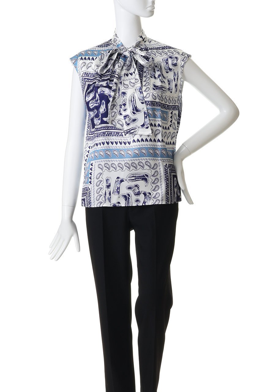 【アルアバイル/allureville】の【Loulou Willoughby】ウエスタンスカーフPTリボンブラウス 人気、トレンドファッション・服の通販 founy(ファニー) 　ファッション　Fashion　レディースファッション　Fashion for Women　トップス・カットソー　Cut & Sew Tops　シャツ・ブラウス・オフィスカジュアル　Elegant Blouses & Button-Ups　ウエスタン　Western Style　シューズ　Shoes, Footwear　スカーフ　Scarf, Neckwear　スリーブ　Sleeve, Long Sleeve / Short Sleeve　フェミニン　Feminine, Girly　プリント　Print, Printed Pattern　リボン　Ribbon, Bow　ロング　Long, Long-Length　新作・新入荷　New Arrivals / New In　other-2|ID: prp329100004923204 ipo3291000000036941028