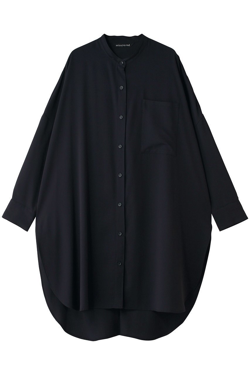 【ミズイロ インド/mizuiro ind】のT/R band collar long shirt シャツ 人気、トレンドファッション・服の通販 founy(ファニー) 　ファッション　Fashion　レディースファッション　Fashion for Women　トップス・カットソー　Cut & Sew Tops　シャツ・ブラウス・オフィスカジュアル　Elegant Blouses & Button-Ups　シアー　Sheer, See-Through　ショート　Short, Short Length　スリット　Slit, Slit Detail　スリーブ　Sleeve, Long Sleeve / Short Sleeve　チュニック　Tunic, Long Top　ハーフ　Half, Half-Length　新作・新入荷　New Arrivals / New In　 other-1|ID: prp329100004923206 ipo3291000000036941036