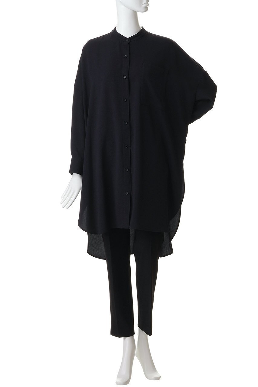 【ミズイロ インド/mizuiro ind】のT/R band collar long shirt シャツ 人気、トレンドファッション・服の通販 founy(ファニー) 　ファッション　Fashion　レディースファッション　Fashion for Women　トップス・カットソー　Cut & Sew Tops　シャツ・ブラウス・オフィスカジュアル　Elegant Blouses & Button-Ups　シアー　Sheer, See-Through　ショート　Short, Short Length　スリット　Slit, Slit Detail　スリーブ　Sleeve, Long Sleeve / Short Sleeve　チュニック　Tunic, Long Top　ハーフ　Half, Half-Length　新作・新入荷　New Arrivals / New In　other-2|ID: prp329100004923206 ipo3291000000036941043